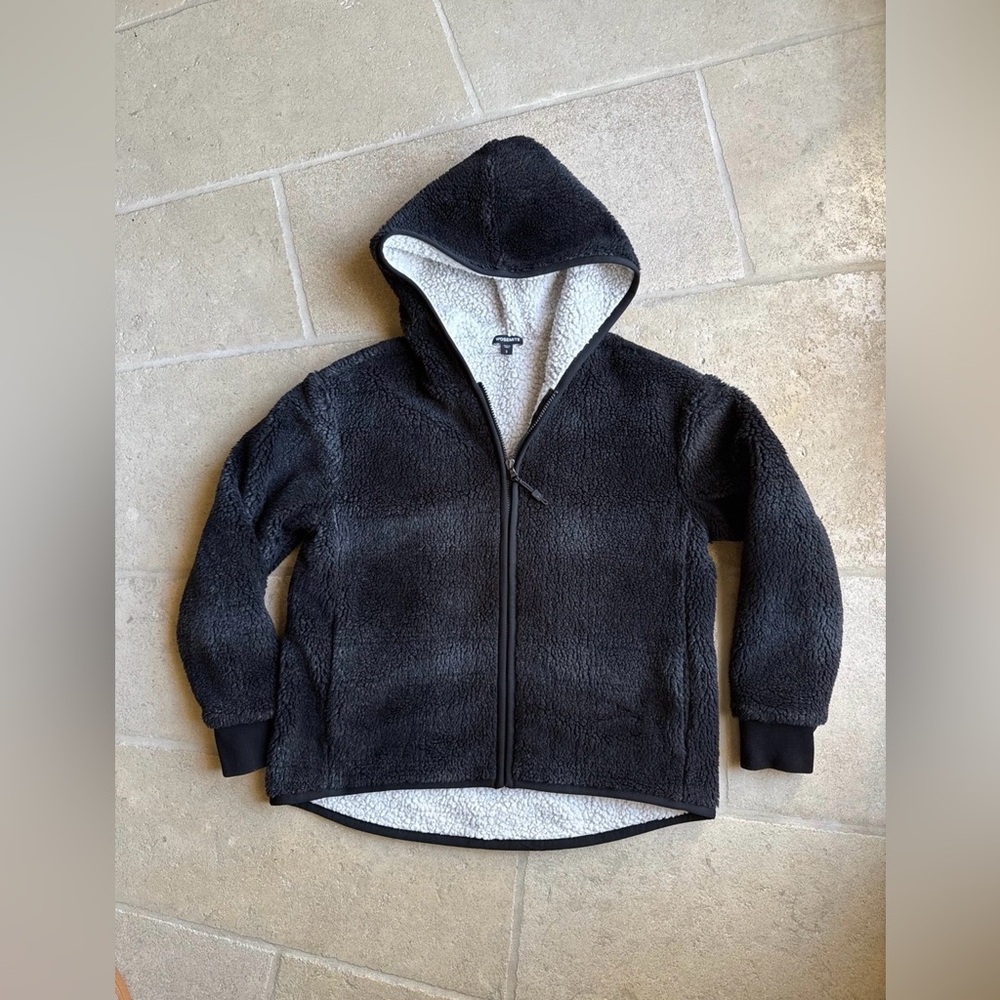 James Perse Yosemite Fleece Lined Zip Hooded Jacket, Size 2